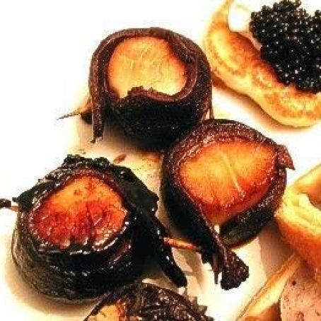 DUCK BACON & SCALLOP RUMAKI