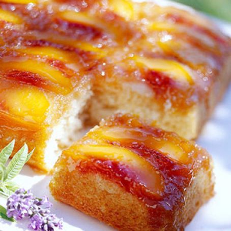 Dessert, Cake: Peach Upside Down Cake