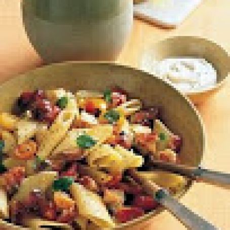 Pasta with Marinated Tomatoes and Lobster