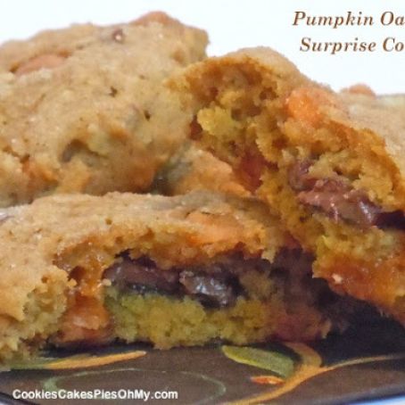 Pumpkin Oatmeal Chocolate Surprise Cookies
