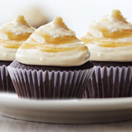 Salted Caramel Devil’s Food Mini Cupcakes