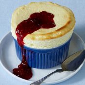 Lemon Soufflés with Raspberry Compote