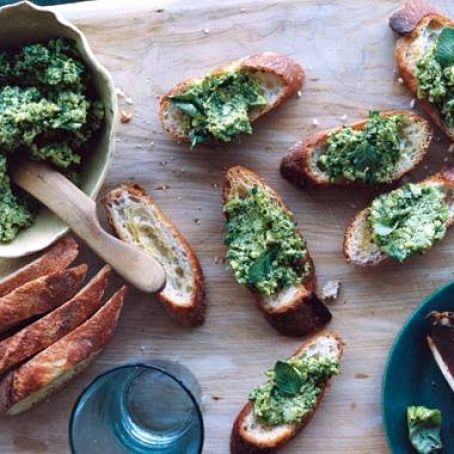 ARUGULA & FAVA BEAN CROSTINI