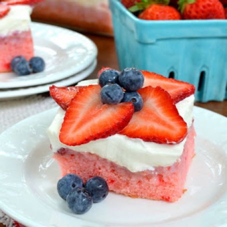 Strawberry Cheesecake Poke Cake