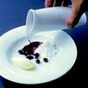 Beetroot Soup with Solid Oil and Frozen Yogurt Powder