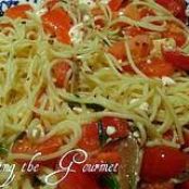 Fresh Tomato, Garlic, Rosemary and Feta Cheese with Spaghetti & Anchovy