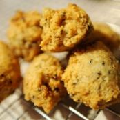Black eyed pea fritters with ancho chile dipping sauce