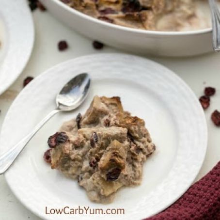 Cranberry Eggplant Bread Pudding
