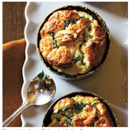 Spinach Parmesan Soufflés