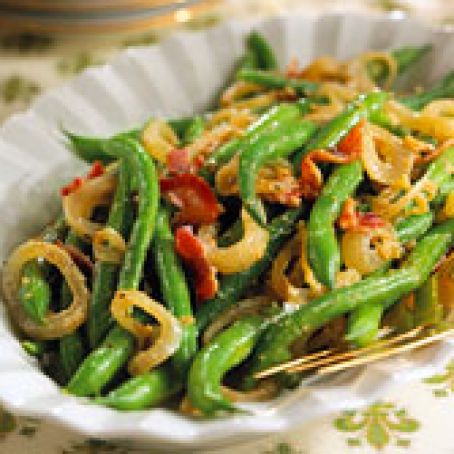 Garlic-Mustard Green Beans