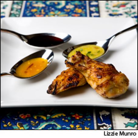 Wings with three wine friendly sauces