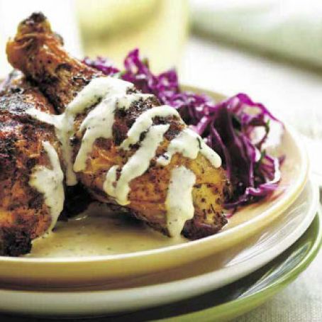 Grilled BBQ Chicken with White BBQ Sauce