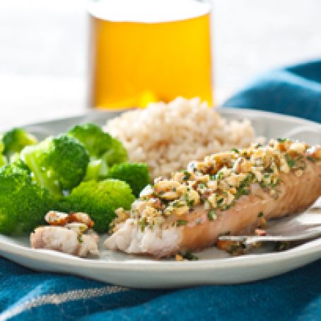Roasted Garlic and Nut-Crusted fish