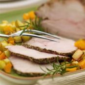 Rosemary & Garlic Crusted Pork Loin with Butternut Squash & Potatoes