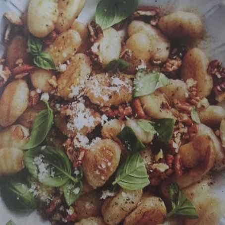 Gnocchi with Brown Butter, Pecans and Basil