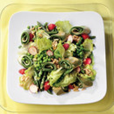 Green salad with green beans, peas and crêpes insalata di fagiolini, piselli e crespelle