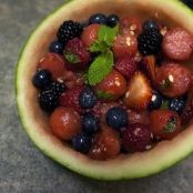 Watermelon Berry Salad with Mint-Lime Syrup