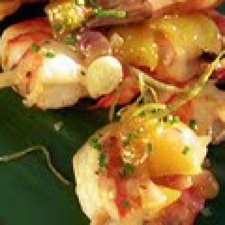 Island Shrimp and Pineapple Skewers with Rum Butter Sauce