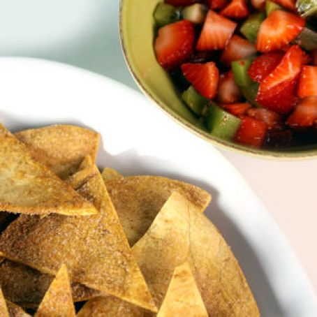 Cinnamon Tortilla Chips with Strawberry Salsa