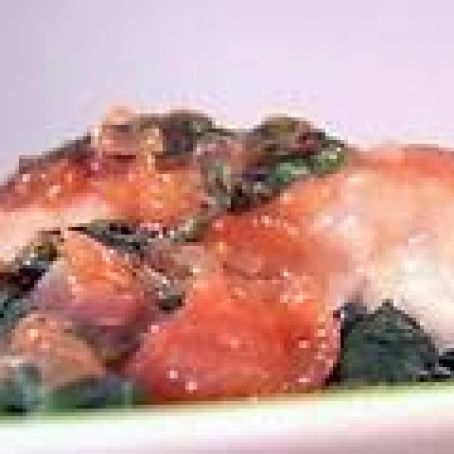 Roasted Salmon with Shallot Grapefruit Sauce