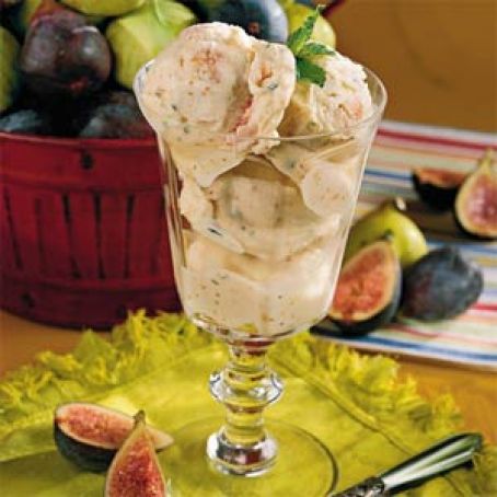 Fig-Mint Ice Cream - No-Cook
