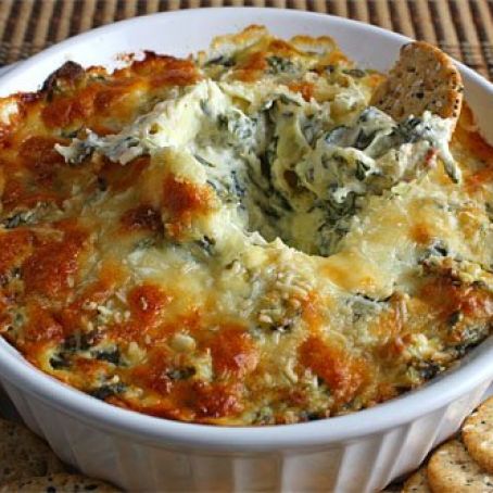 Hot Cheesy Spinach and Crab Dip