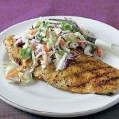 Jerk-Rubbed Catfish with Spicy Cilantro Slaw