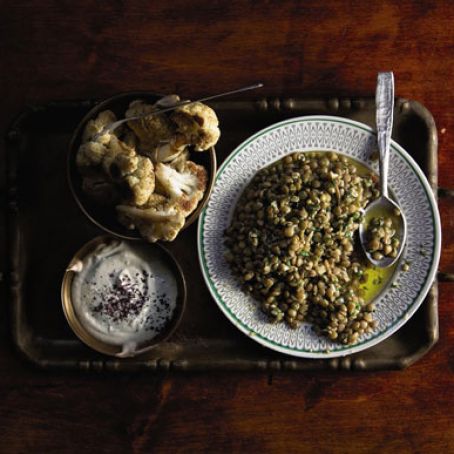 Roasted Cauliflower with Tahini Sauce