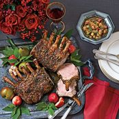 Sage-Crusted Pork Racks with Pear Chutney