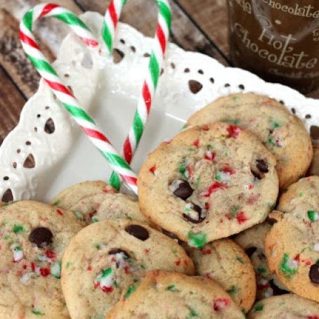 Chocolate & Candy Cane Buttercream Cookies