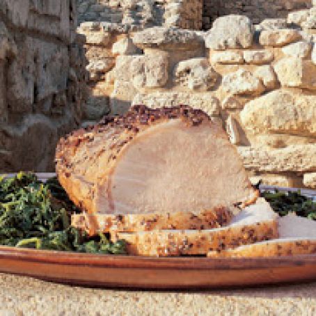 Honey Roasted Pork with Greens