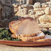 Honey Roasted Pork with Greens