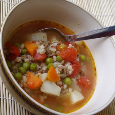 Ground Beef & Barley Soup