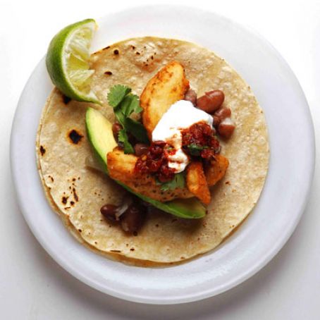 Fish Tacos with Roasted Tomato Salsa