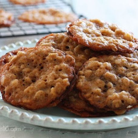 Dark Chocolate Oatmeal Lace Cookies