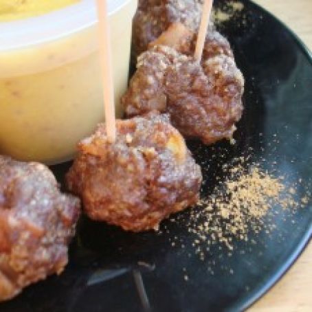 Bacon Meatballs with Mango Honey Mustard Sauce