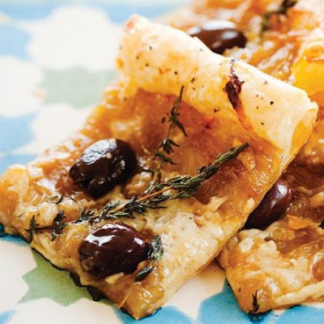 Caramelized Onion & Olive Puff Pastry Tart