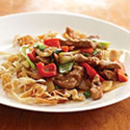 Korean BBQ Pork with Crunchy Wontons