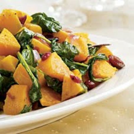 Butternut Squash with Baby Spinach