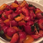 Strawberry and tomato salad with fresh herbs