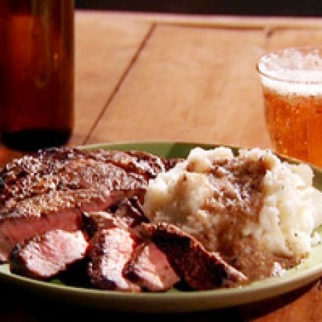 Rib-Eye with Mustard-Beer Pan Sauce