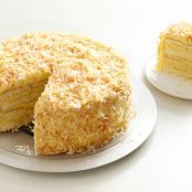 Throwdown's Toasted Coconut Cake with Coconut Filling and Coconut Buttercream