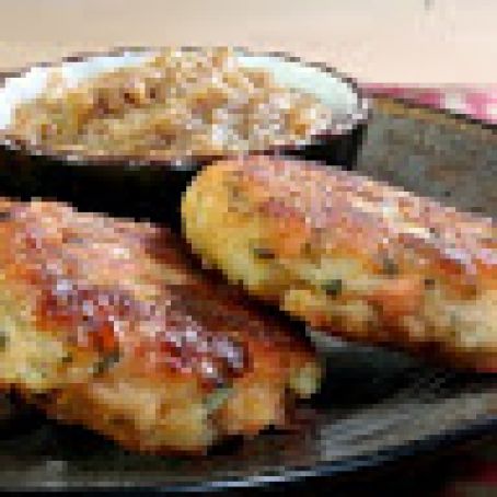 Paneer Fish Cakes with Apple and Fig Chutney