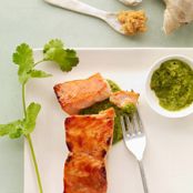 Miso Salmon with Cilantro Salsa