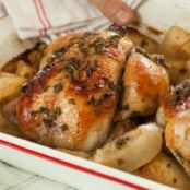 Maple-Sage Cornish Hens with Roast Apples