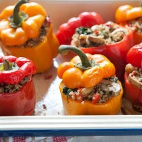 Roasted Bell Peppers Stuffed with Quinoa