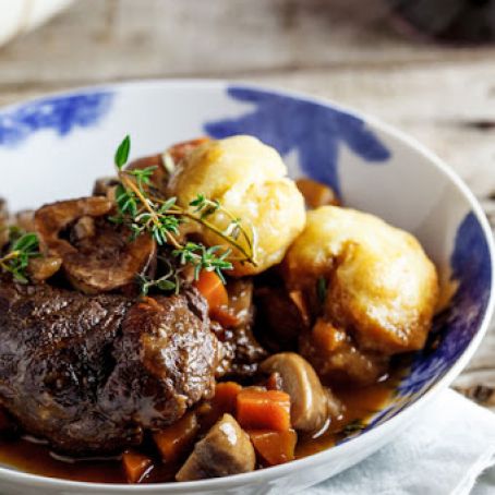 Beef Shin Stew With Parmesan Dumplings