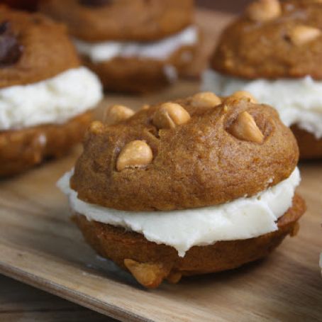 Pumpkin Whoopie Pies with Maple Cream Cheese Filling