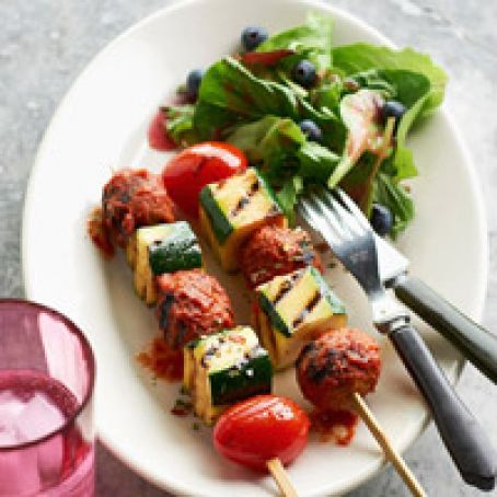 Meatball and Vegetable Kabobs