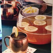 Brandy Mule Punch with lemon simple syrup